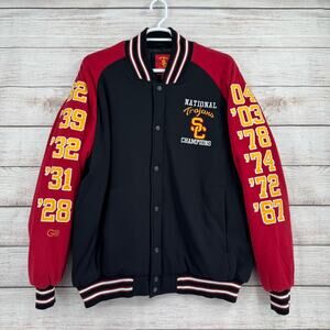 USC Trojans National Champions Varsity Jacket Adult XXL Red Black Embroidered